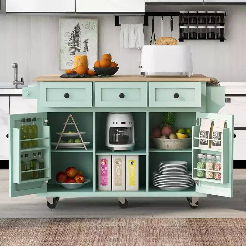 Meuble de rangement, Meuble de cuisine avec 5 roulettes, 2 portes et étagères de rangement internes, Meuble pour salle à manger, cuisine