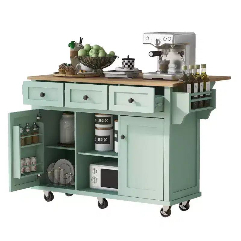 Meuble de rangement, Meuble de cuisine avec 5 roulettes, 2 portes et étagères de rangement internes, Meuble pour salle à manger, cuisine