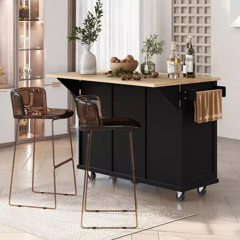 Meuble de rangement, Meuble de cuisine avec 5 roulettes, 2 portes et étagères de rangement internes, Meuble pour salle à manger, cuisine