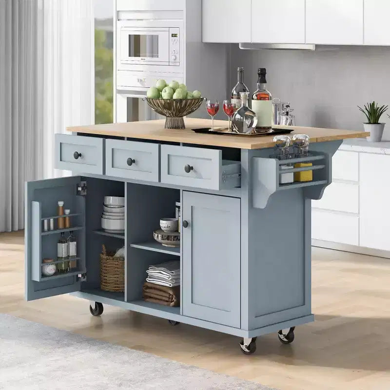 Meuble de rangement, Meuble de cuisine avec 5 roulettes, 2 portes et étagères de rangement internes, Meuble pour salle à manger, cuisine